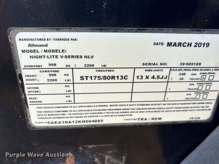 image for item EA7748 2019 Allmand Night  Lite V- Series NLV light plant
