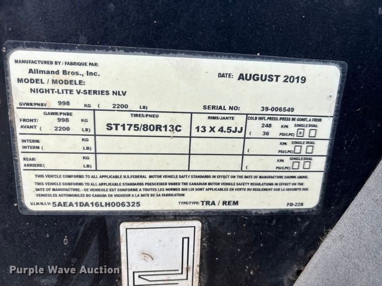 image for item EA7750 2019 Allmand Night Light V-Series NLV light plant