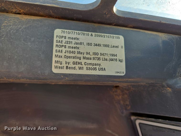 image for item EB1116 2005 Gehl 7810 skid steer loader