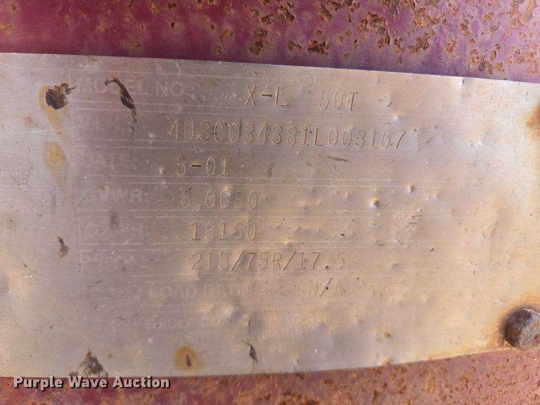 image for item EB1119 2001 X-L Specialized 50T equipment trailer