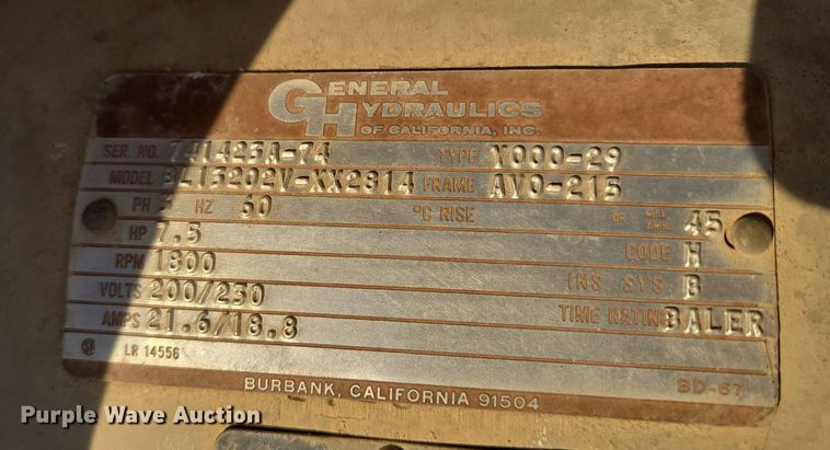 image for item EB1144 General Hydraulics 315-60L-17 cardboard baler