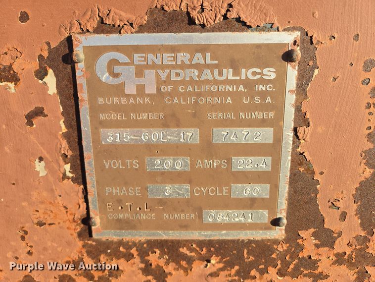 image for item EB1144 General Hydraulics 315-60L-17 cardboard baler