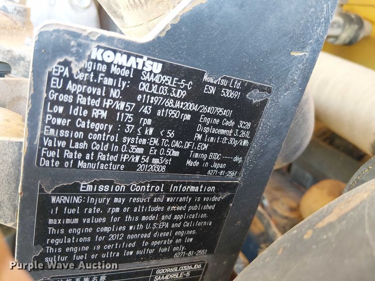 image for item EC1252 2012 Komatsu PC60-8 excavator