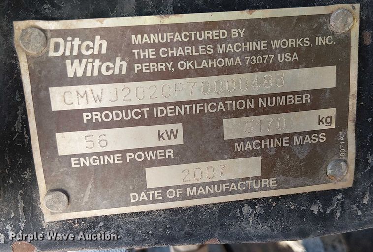 image for item EC1297 2007 Ditch Witch JT2020 Mach 1 directional boring unit