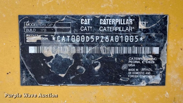 image for item EC3910 2021 Caterpillar D5 LGP dozer