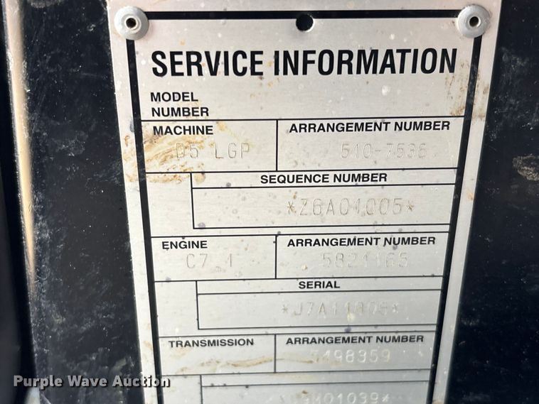 image for item EC3910 2021 Caterpillar D5 LGP dozer