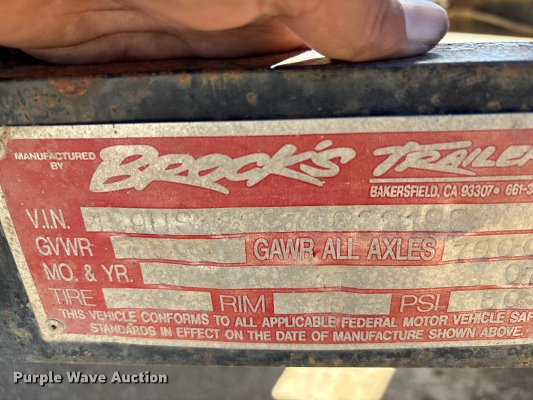 image for item EC8056 2007 Brock's utility trailer