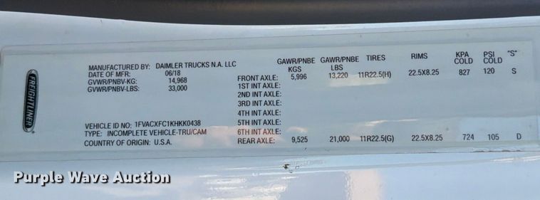 image for item ED4990 2019 Freightliner Business Class M2 bucket truck