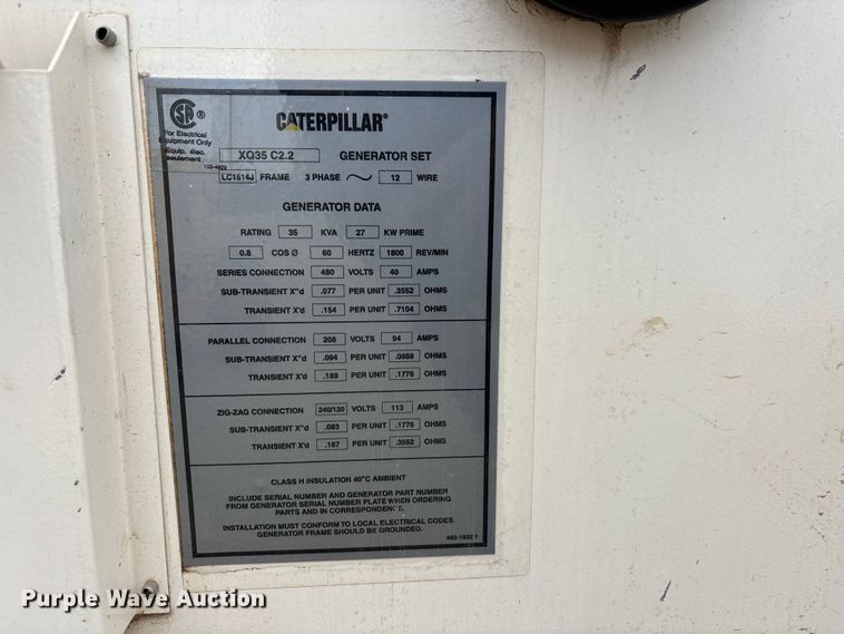 image for item EE4273 Caterpillar XQ35 generator