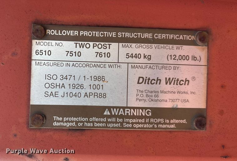 image for item EE4278 1994 Ditch Witch 7610DD Modular Matic trencher