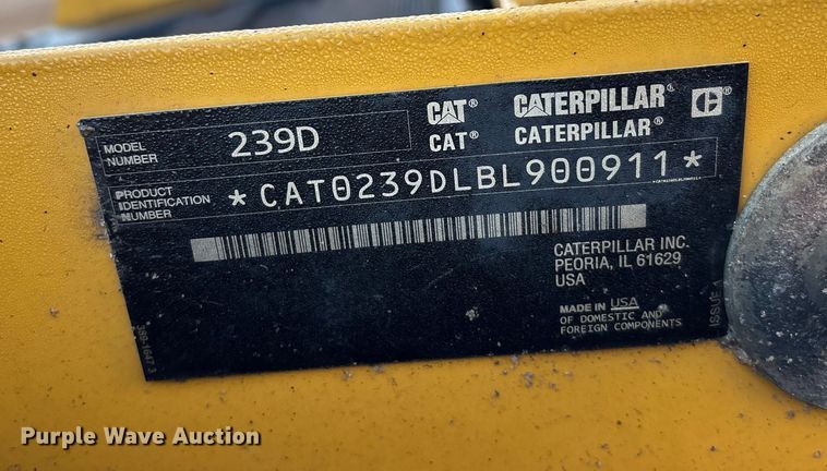 image for item EE4280 2016 Caterpillar 239D tracked skid steer loader