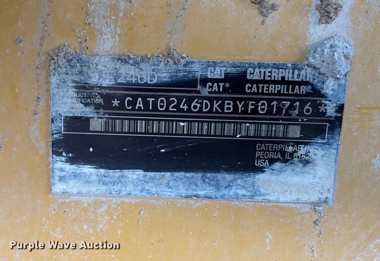 image for item EE4281 2015 Caterpillar 246D skid steer loader