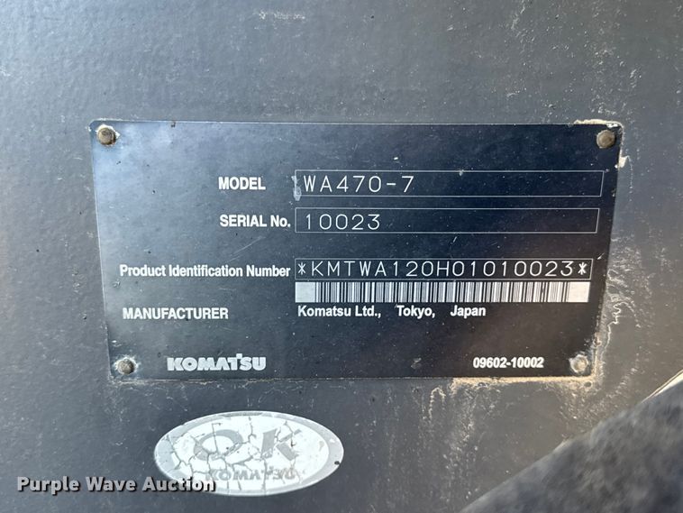 image for item EF2275 2013 Komatsu WA470-7 wheel loader