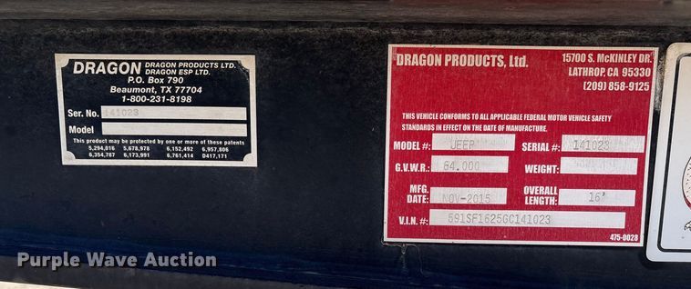 image for item EF6169 2016 Dragon jeep