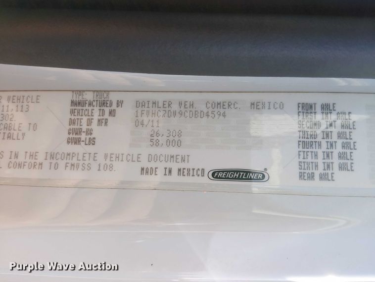 image for item EG1672 2012 Freightliner Business Class M2 crane truck