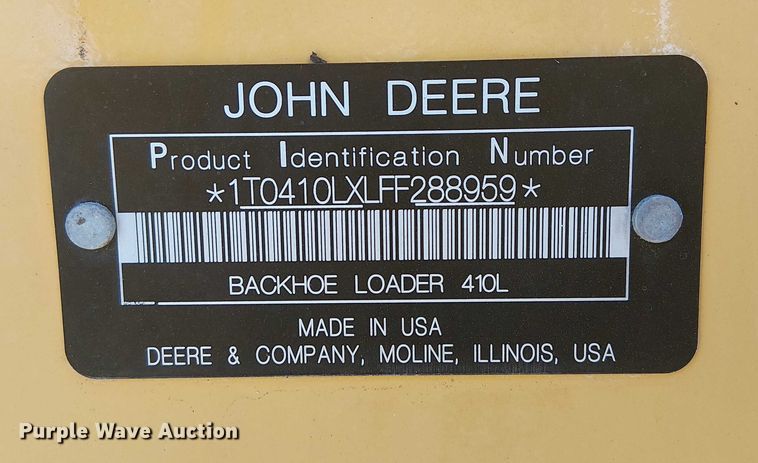 image for item EG1673 2017 John Deere 410L backhoe