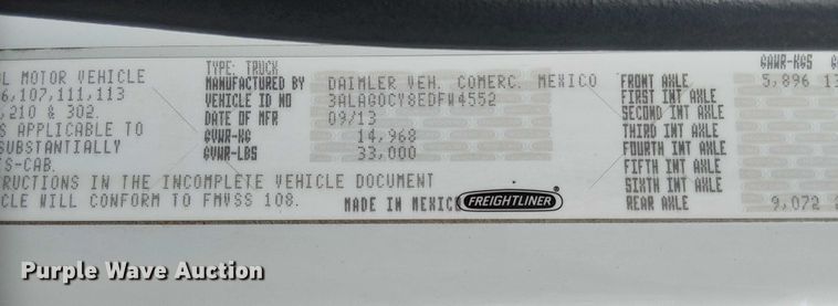image for item EG1682 2014 Freightliner 108SD utility / service truck