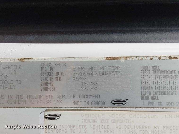 image for item EG1687 2004 Sterling Acterra bucket truck