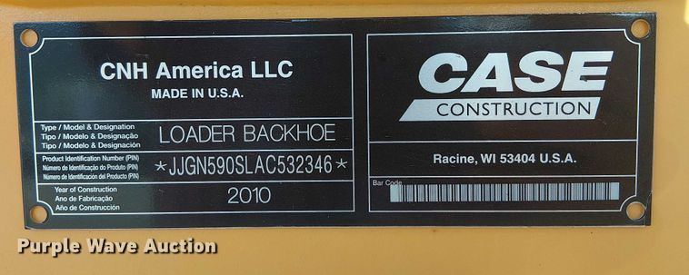 image for item EG1696 2010 Case 590 Super M backhoe