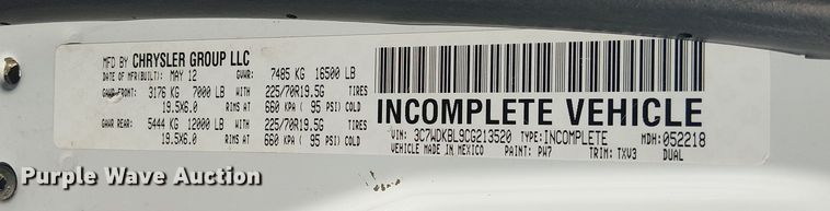 image for item EG1704 2012 Dodge Ram 4500HD bucket truck