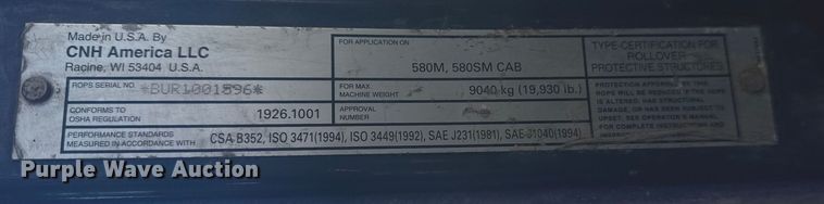 image for item EG1719 2010 Case 580 Super M Series III backhoe