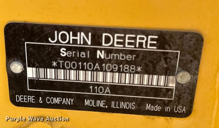 image for item EG1726 2007 John Deere 110 backhoe