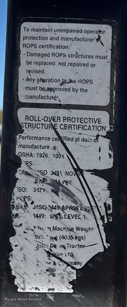 image for item EG1726 2007 John Deere 110 backhoe