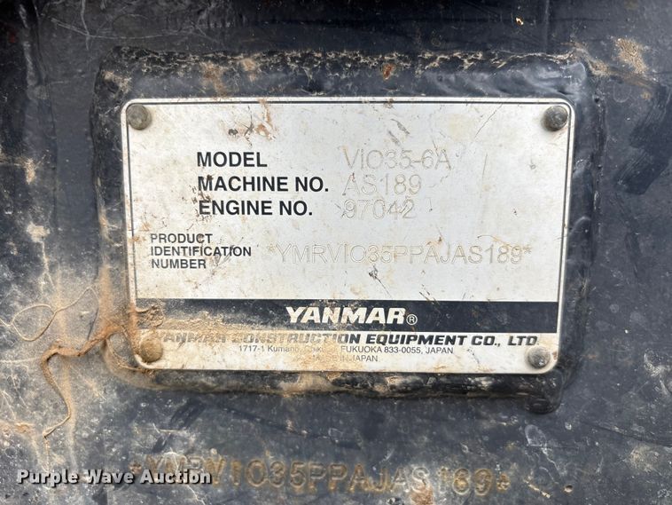 image for item EJ7700 2023 Yanmar ViO35 mini excavator