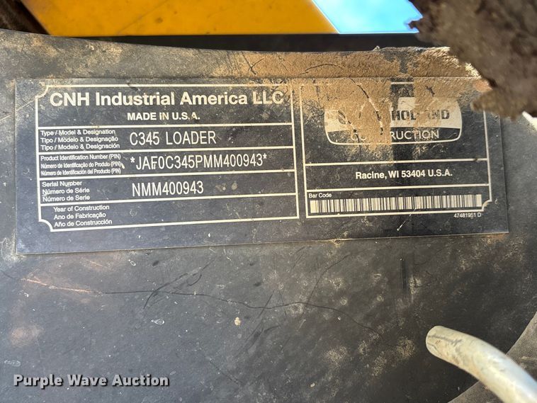 image for item EJ7718 2021 New Holland C345 tracked skid steer loader