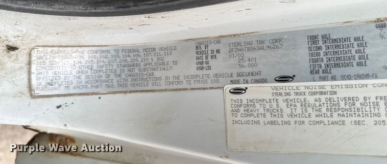 image for item EM2495 2003 Sterling L7500 Series dump truck