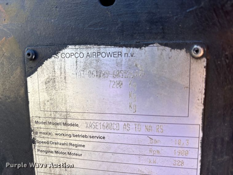 image for item EM6142 2006 Atlas Copo XASE1600CD air compressor