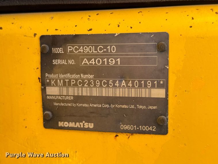 image for item EM8464 2012 Komatsu PC490LC-10 excavator