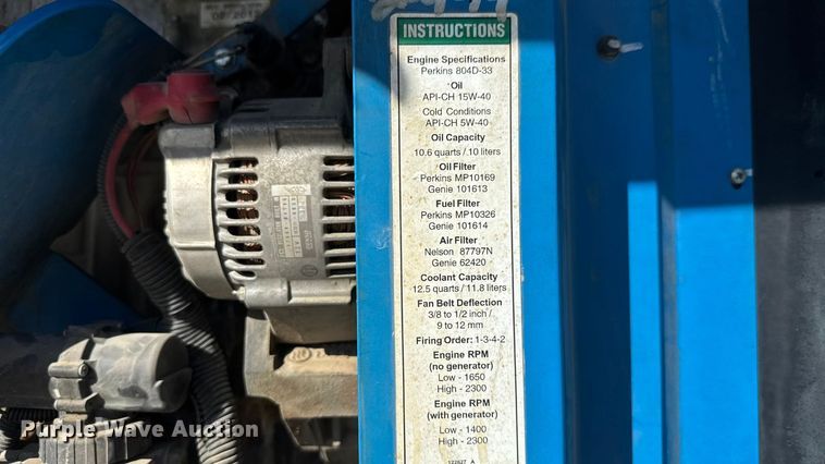 image for item EM8475 2012 Genie S85 boom lift