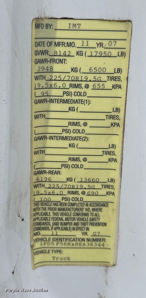 image for item EM8489 2008 Ford F550 Super Duty XL utility / service truck