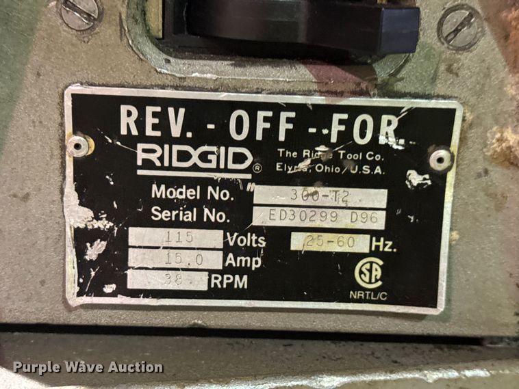 image for item EN0589 Ridgid 300-T2 pipe threader