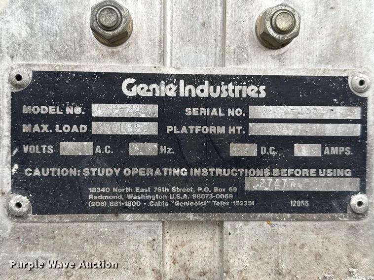 image for item EN0608 Genie AWP-24 vertical lift