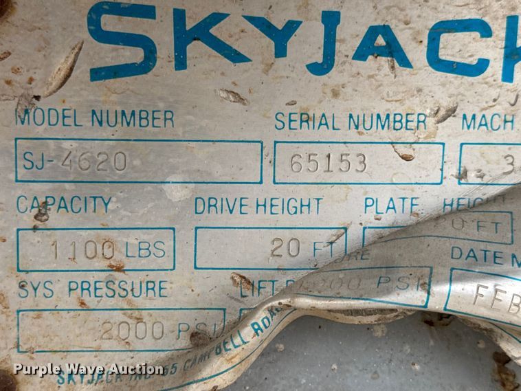 image for item EN0628 1992 SkyJack SJ-4620 scissor lift