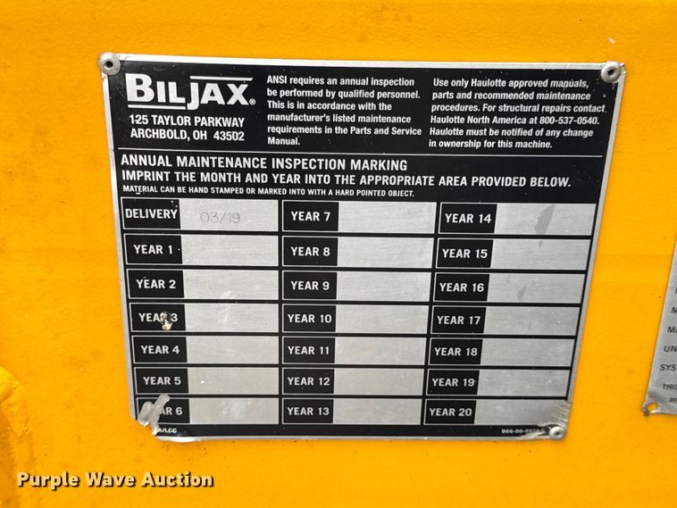 image for item EN0643 2019 Biljax 3632T boom lift