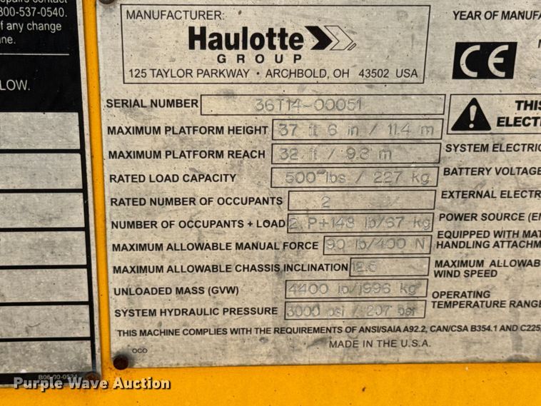 image for item EN0644 2014 Haulotte 3632T boom lift