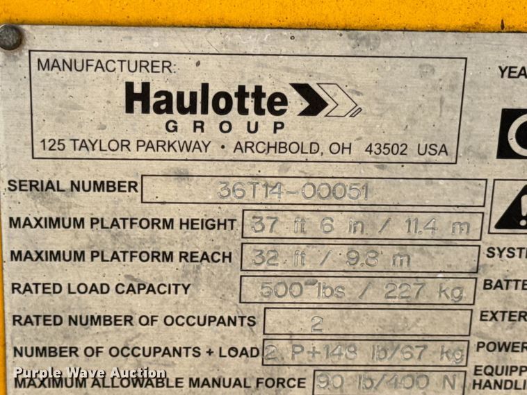 image for item EN0644 2014 Haulotte 3632T boom lift