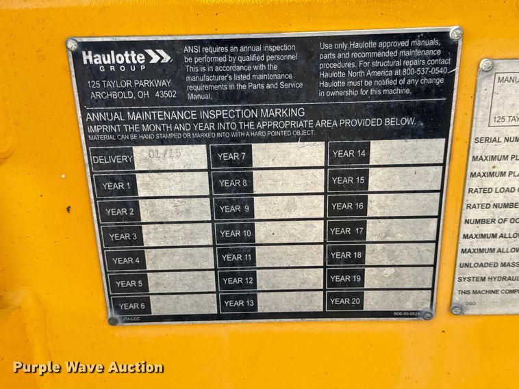 image for item EN0648 2015 Haulotte 3632T boom lift