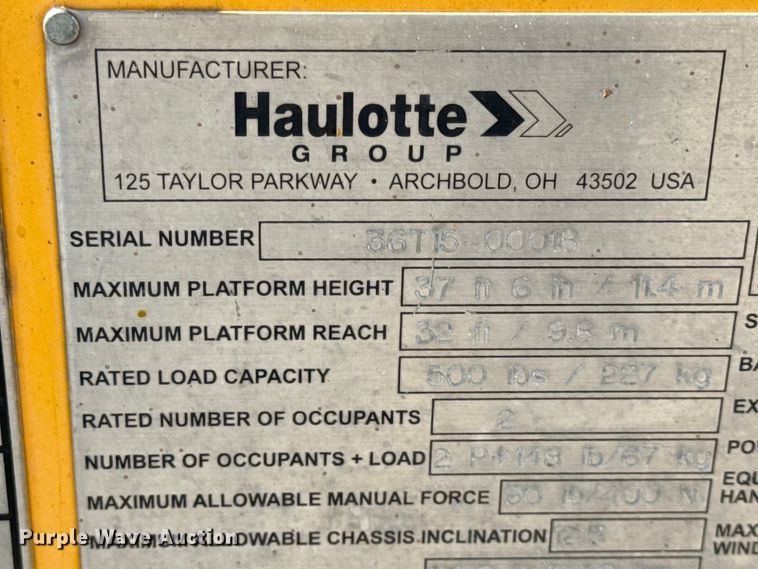 image for item EN0648 2015 Haulotte 3632T boom lift