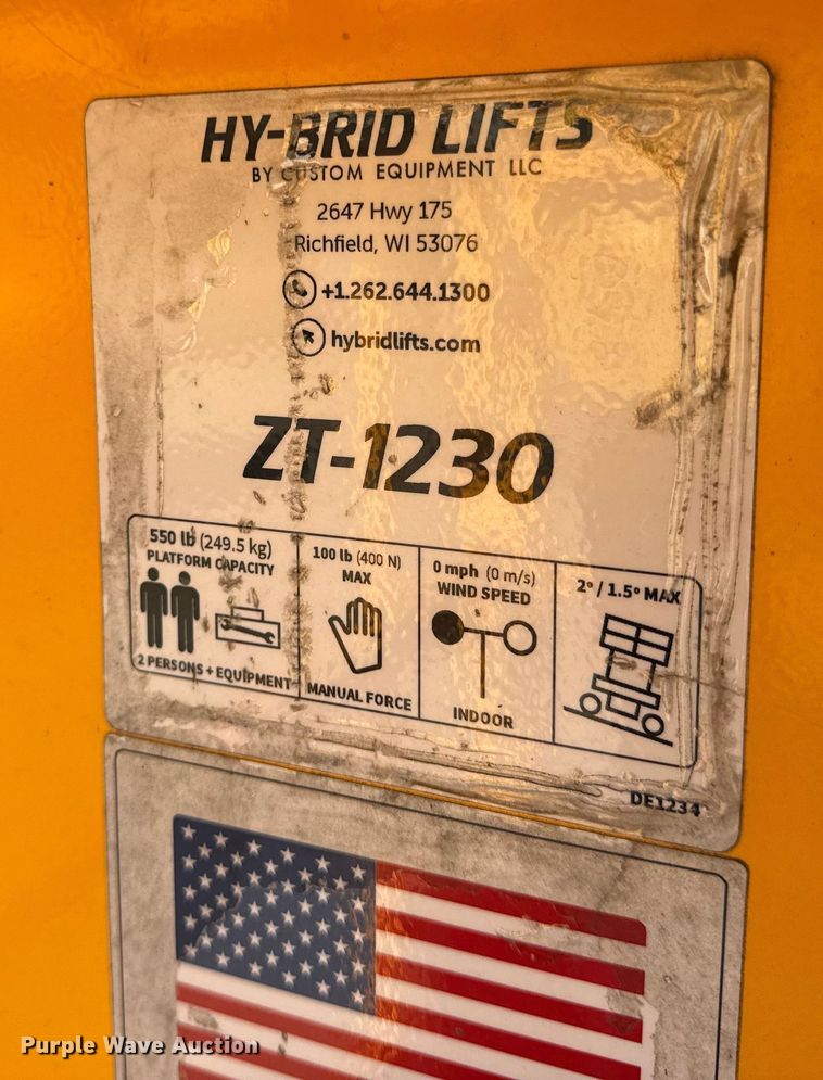 image for item EN0650 2019 Hy-Brid ZT-1230 scissor lift