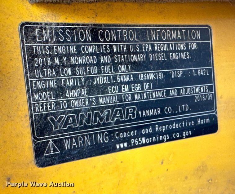 image for item EN0653 2019 John Deere 35G mini excavator