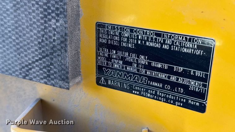 image for item EN0654 2019 John Deere 17G mini excavator