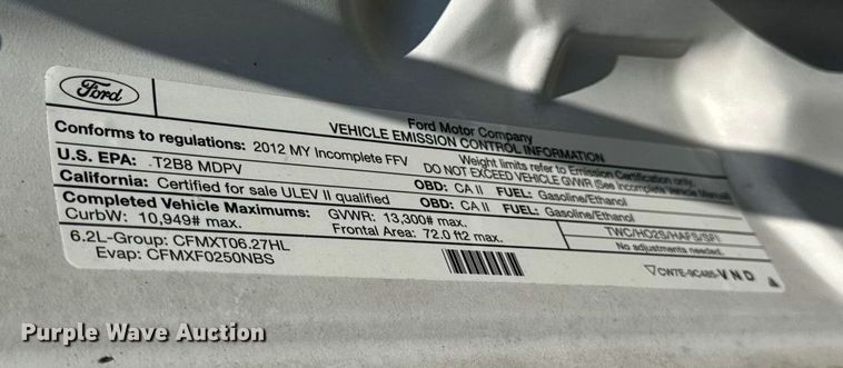 image for item EN0655 2012 Ford F250 Super Duty utility bed pickup truck