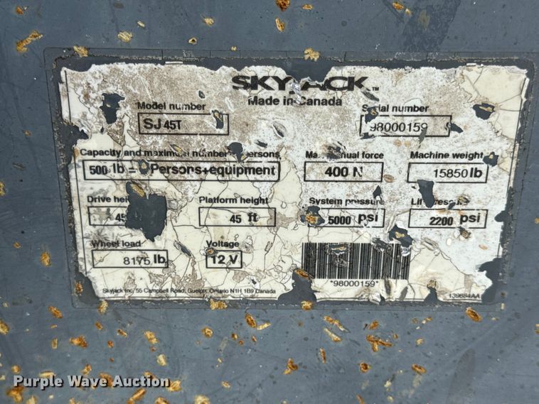 image for item EN0660 SkyJack SJ45T boom lift