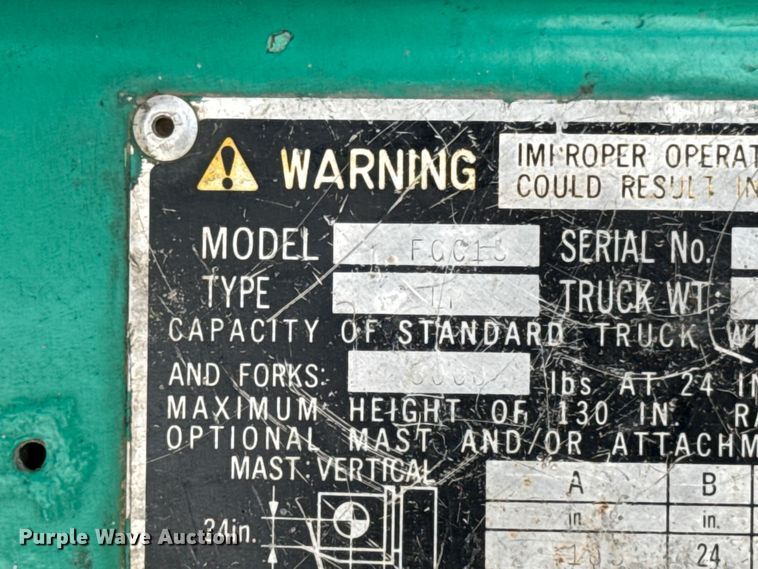 image for item EN0672 Mitsubishi FGC15 forklift