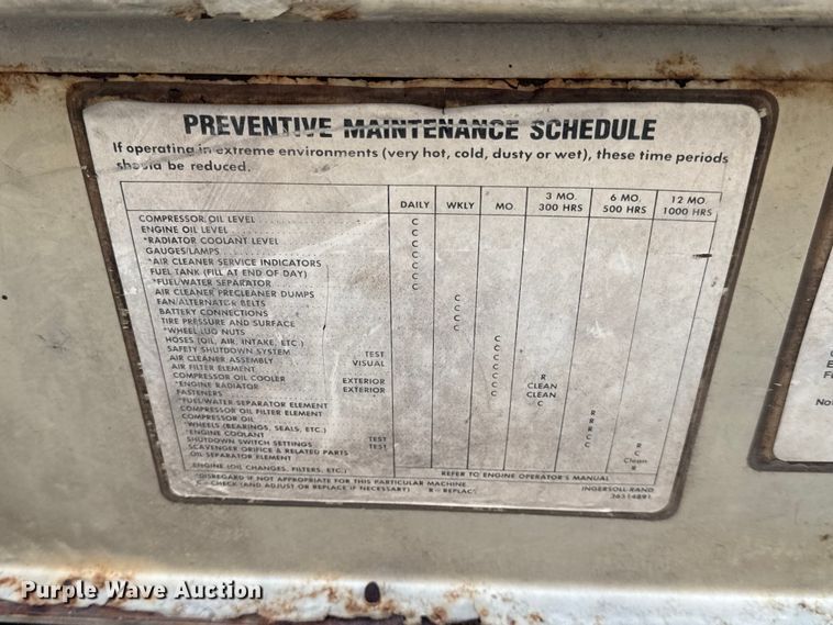 image for item EN0681 Ingersoll Rand P-175C-W-D air compressor