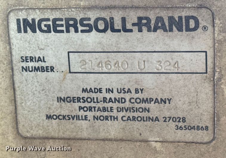 image for item EN0681 Ingersoll Rand P-175C-W-D air compressor